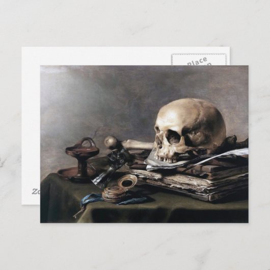 Carte Postale Vanitas par Pieter Claesz (Devant / Derrière)