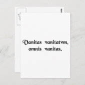 Carte Postale Vanité des vanités, tout est vanité. (Devant / Derrière)