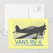 Carte Postale Vans RV-6 (Devant / Derrière)