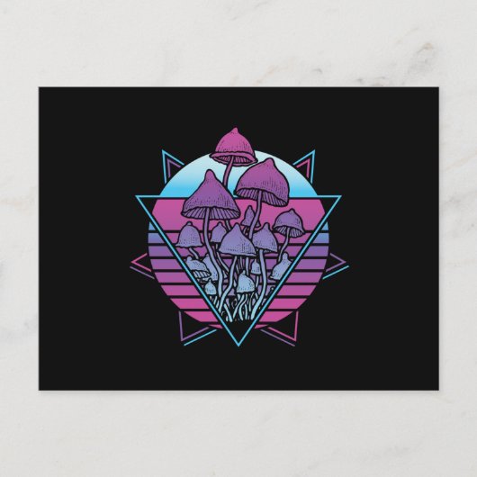 Carte Postale Vaporwave de champignons (Devant)