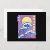 Carte Postale Vaporwave de grande vague (Devant / Derrière)