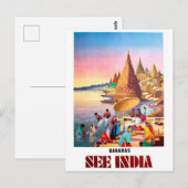 Carte Postale Varanasi, Inde, fleuve Gange (Devant / Derrière)