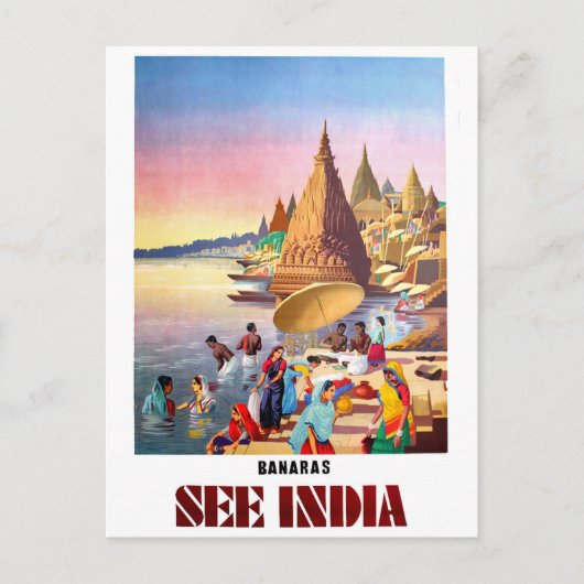 Carte Postale Varanasi, Inde, rivière Ganges (Devant)