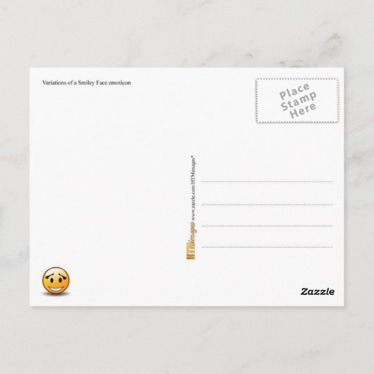 Carte Postale Variations d'une émoticône faciale (Dos)