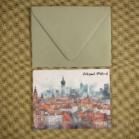 Varsovie colorée Pologne Aquarelle Skyline