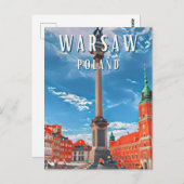 Carte Postale Varsovie, l'étoile montante de l'Europe de l'Est (Devant / Derrière)