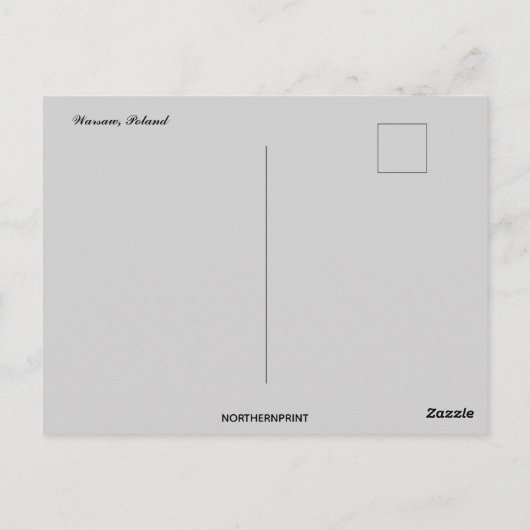 Carte Postale Varsovie Pologne (Dos)