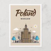 Carte Postale Varsovie Pologne Art Voyage Illustration (Devant)