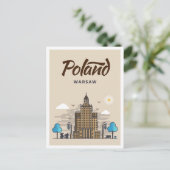 Carte Postale Varsovie Pologne Art Voyage Illustration (Debout devant)
