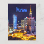 Carte Postale Varsovie Pologne Nuit Skyline Varsovie Spire (Devant)