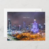 Carte Postale Varsovie, Pologne photo de la ligne d'horizon, (Devant / Derrière)