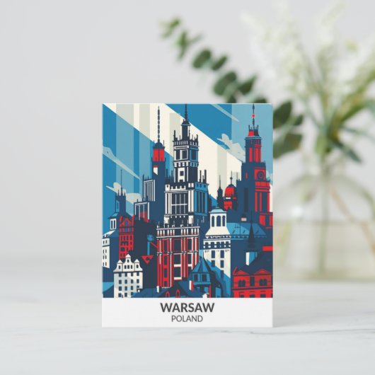 Carte Postale Varsovie Pologne Retro Voyage d'oeuvres d'art (Debout devant)