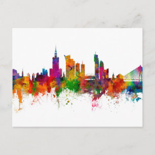 Carte Postale Varsovie Pologne Skyline