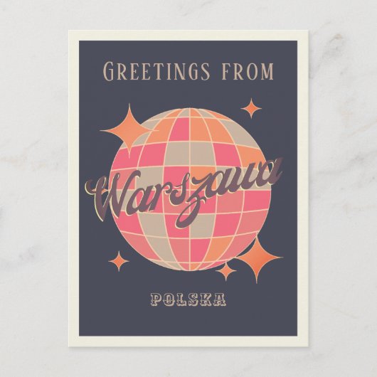 Carte Postale Varsovie Varsovie polska Pologne salutation rétro (Devant)