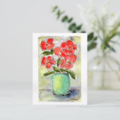 Carte postale Vase and Flowers Watercolor (Debout devant)