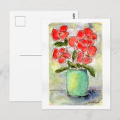 Carte postale Vase and Flowers Watercolor (Devant / Derrière)