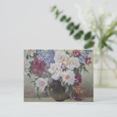 Carte Postale vase aux fleurs fleuries (Debout devant)