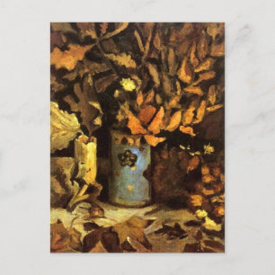 Carte Postale Vase avec des Feuilles morts Van Gogh