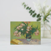 Carte postale Vase avec des Oleanders & Livres de  (Debout devant)
