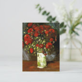 Carte Postale Vase avec des papillons rouges Van Gogh Art (Debout devant)