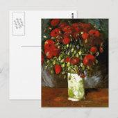 Carte Postale Vase avec des papillons rouges Van Gogh Art (Devant / Derrière)