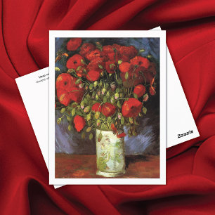 Carte Postale Vase avec des papillons rouges Vincent Van Gogh
