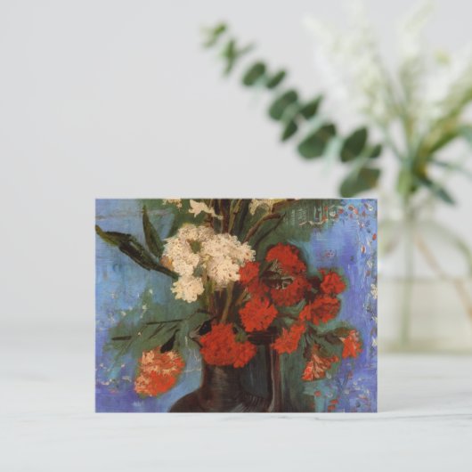Carte Postale Vase avec oeillets par Vincent van Gogh (Debout devant)
