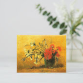 Carte Postale Vase avec oeillets rouges et blancs Van Gogh Art (Debout devant)
