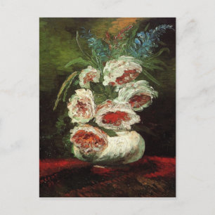 Carte Postale Vase avec Peonies Van Gogh Art