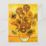 Carte Postale Vase avec quinze tournesols par Vincent van Gogh<br><div class="desc">A ma connaissance,  ces images sont du domaine public et sont censées être libres d'utilisation sans restriction aux Etats-Unis. 
 Veuillez me contacter si vous découvrez que ces images ne sont pas du domaine public.</div>