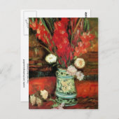 Carte Postale Vase avec Red Gladioli, Van Gogh Art (Devant / Derrière)