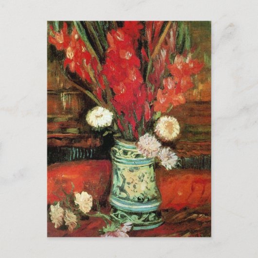 Carte Postale Vase avec Red Gladioli, Van Gogh Art (Devant)