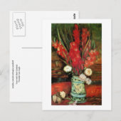 Carte Postale Vase avec Red Gladioli, Van Gogh Art (Devant / Derrière)