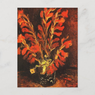 Carte Postale Vase avec Red Gladioli Van Gogh FIne Art