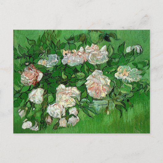 Carte Postale Vase avec roses roses Vincent van Gogh (Devant)
