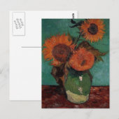 Carte Postale vase avec trois tournesols, van Gogh (Devant / Derrière)