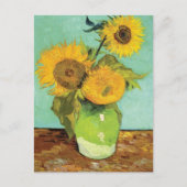Carte Postale Vase avec trois tournesols Vincent van Gogh (Devant)