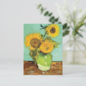 Carte Postale Vase avec trois tournesols Vincent van Gogh (Debout devant)