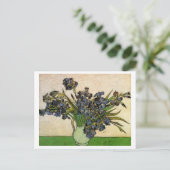 Carte Postale Vase avec Violet Irises Van Gogh Art (Debout devant)