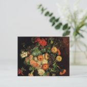 Carte Postale Vase avec Zinnias et Geraniums, Vincent van Gogh (Debout devant)