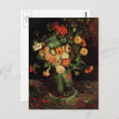Carte Postale Vase avec Zinnias et Geraniums, Vincent van Gogh (Devant / Derrière)