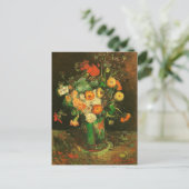 Carte Postale Vase avec Zinnias & Geraniums Van Gogh Art (Debout devant)