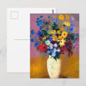 Carte Postale Vase blanc avec fleurs Odilon Redon (Devant / Derrière)