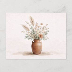 Carte Postale Vase Bohème en Terracotte Herbe des Pampas Botaniq