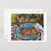 Carte Postale Vase chats et fleurs, Suzanne Valadon (Devant / Derrière)