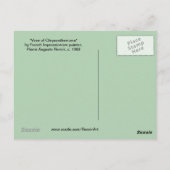 Carte Postale Vase de Chrysanthemums Art de Renoir (Dos)