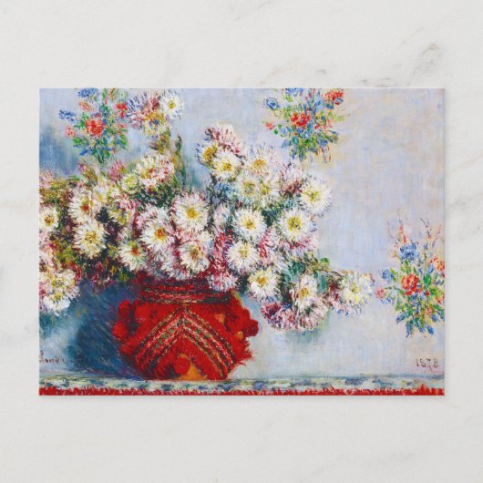 Carte Postale Vase de Chrysanthemums Claude Monet (Devant)