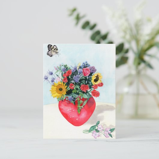 Carte Postale Vase de fleurs (Debout devant)