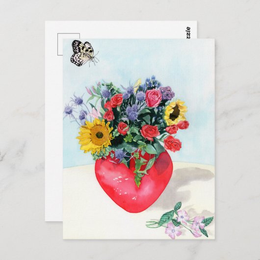 Carte Postale Vase de fleurs (Devant / Derrière)
