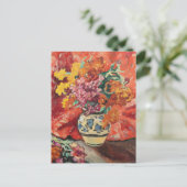 Carte Postale Vase de Fleurs à la Draperie Rouge | Louis Valtat (Debout devant)